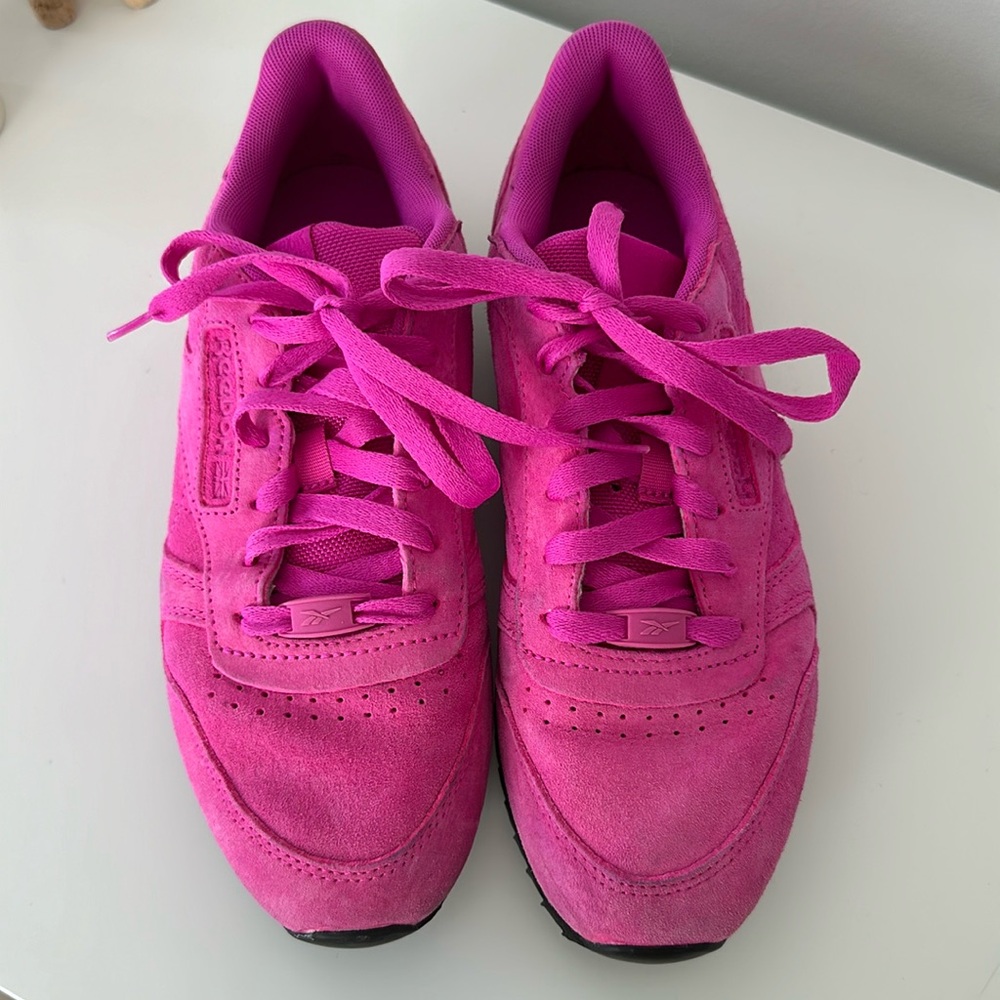 Reebok bright pink sneakers